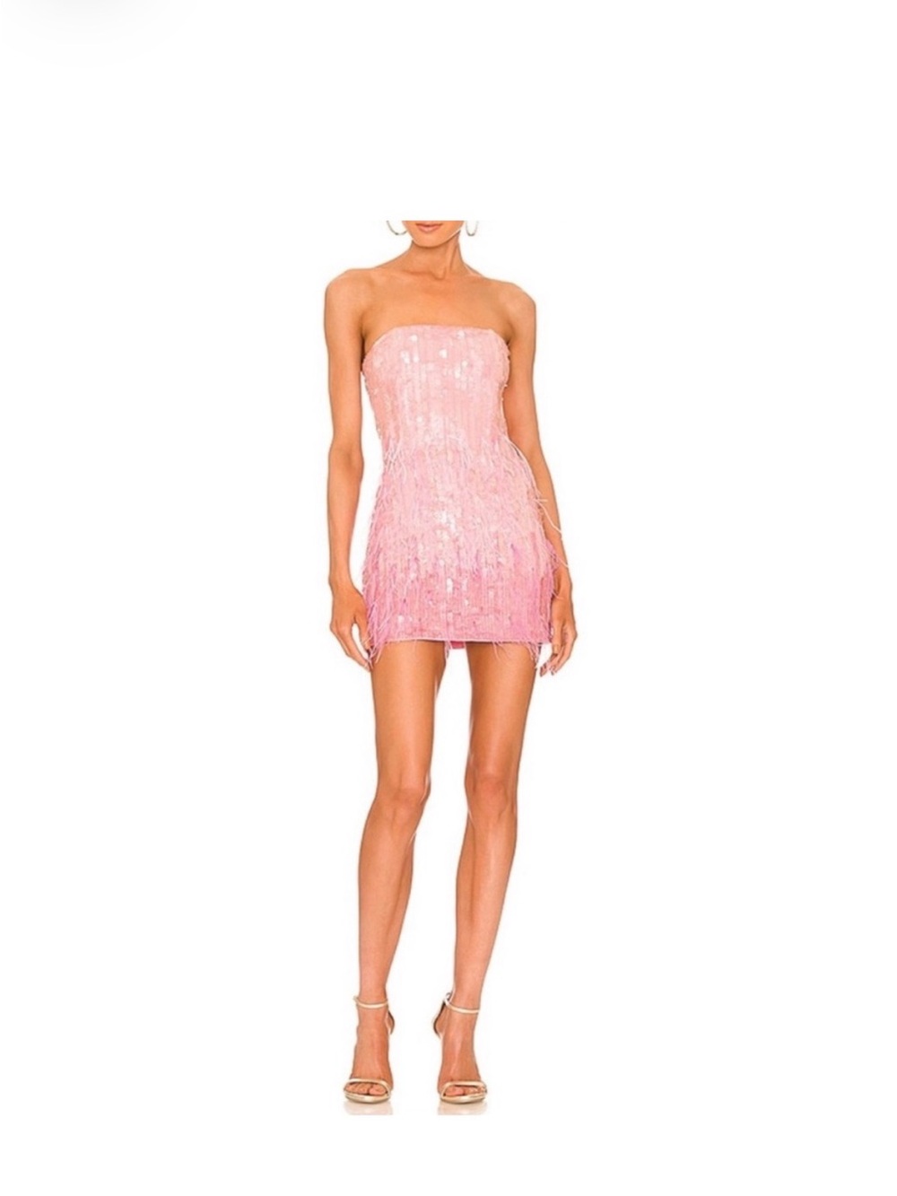 Strapless Pink Sequin Mini Dress